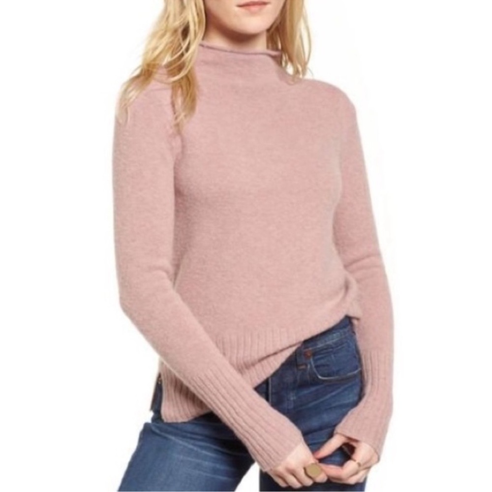 Madewell Inland Blush Pink Mock Neck Sweater